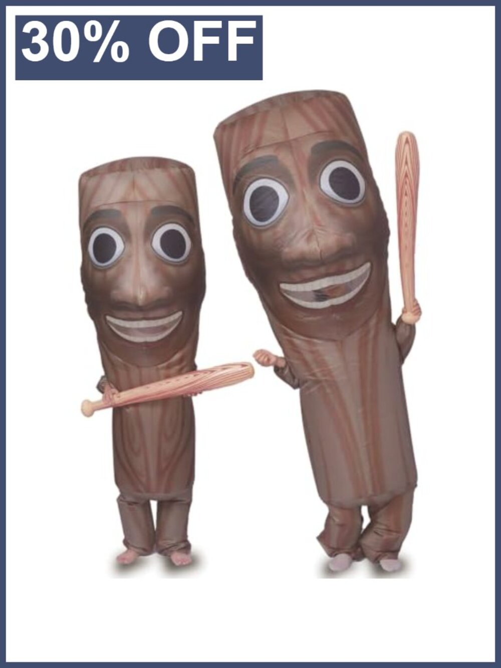 Inflatable Wooden Stick Man Costume Halloween Funny Blow Up Adult
